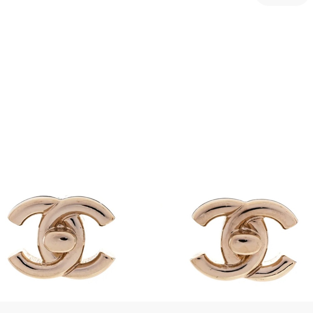 Chanel turn lock earrings